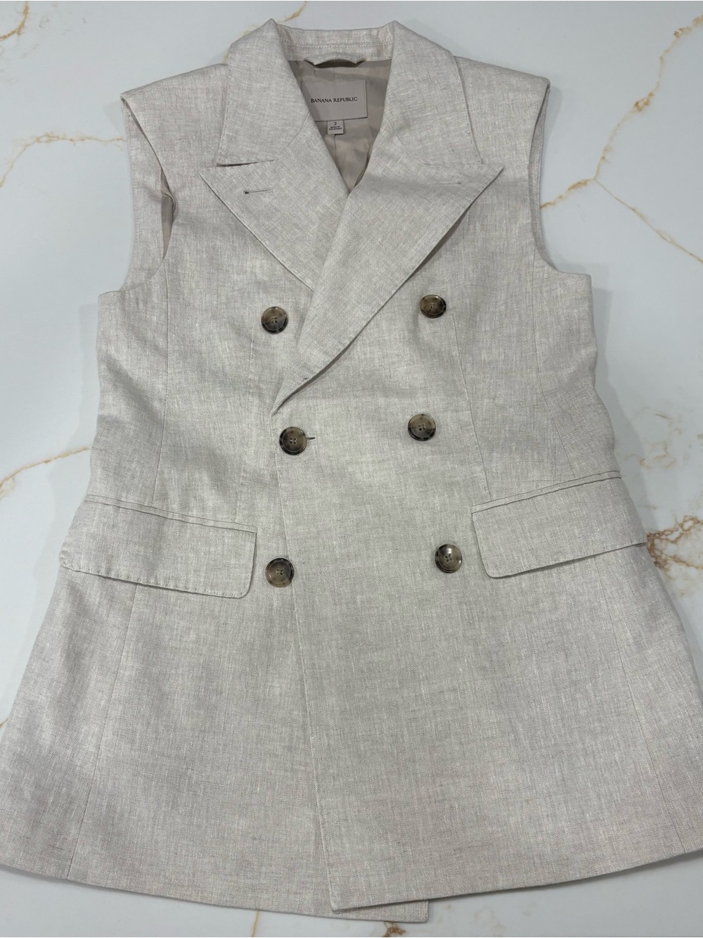 Banana Republic Light Beige Linen Blend Blazer